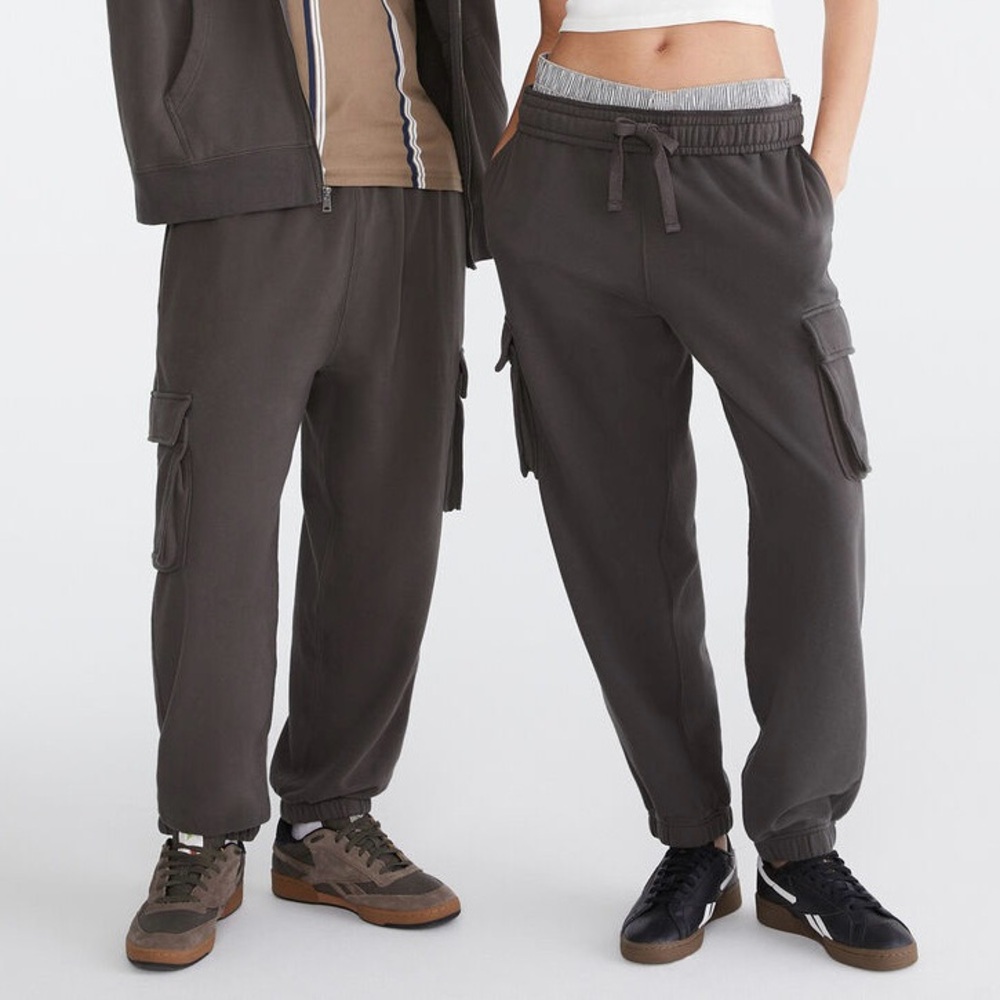 AÉROPOSTALE Essentials Washed Cargo Joggers Antique Tin gray size Medium